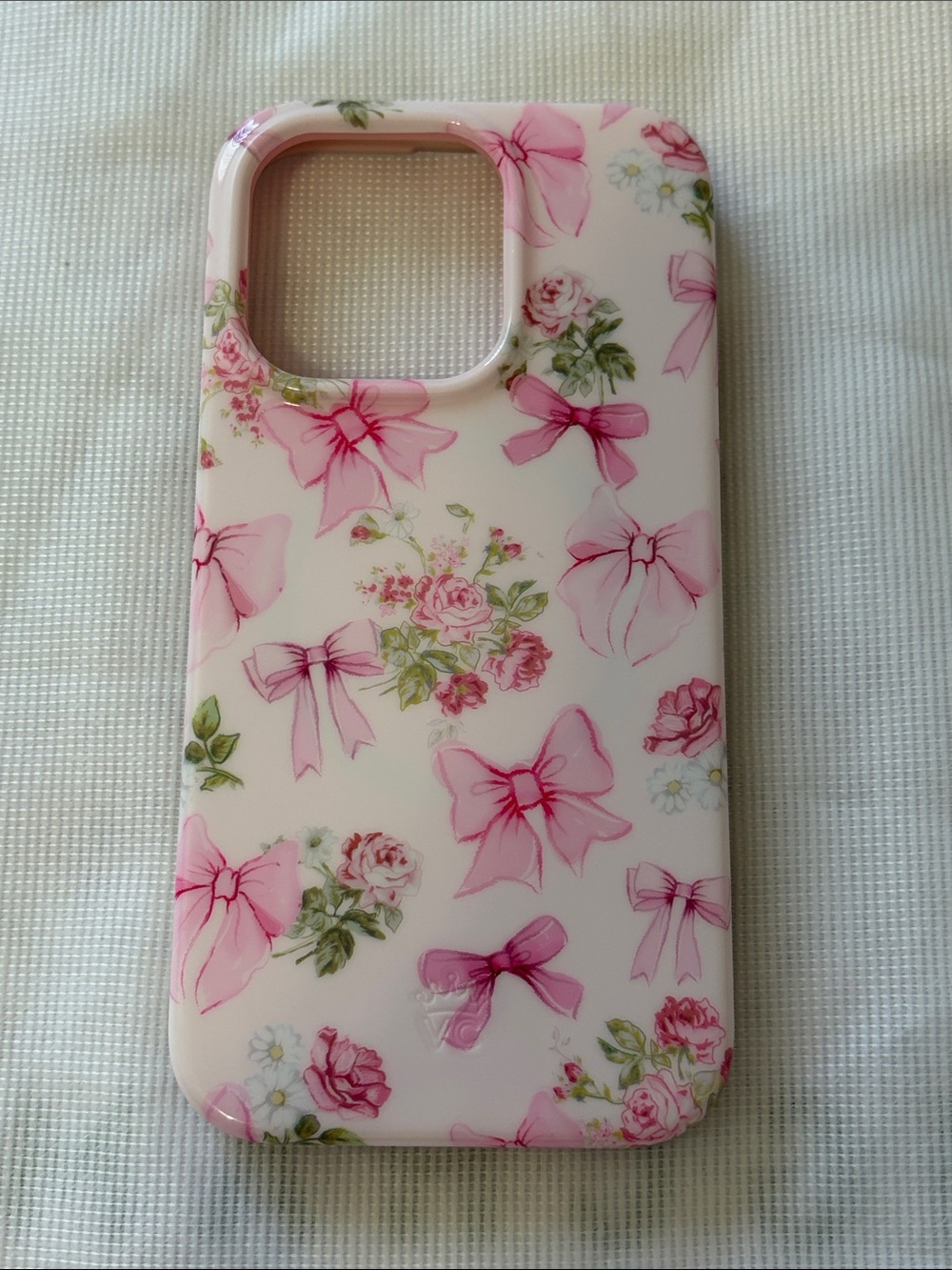 Velvet Caviar Pink Floral Bow iPhone 14 Pro Case